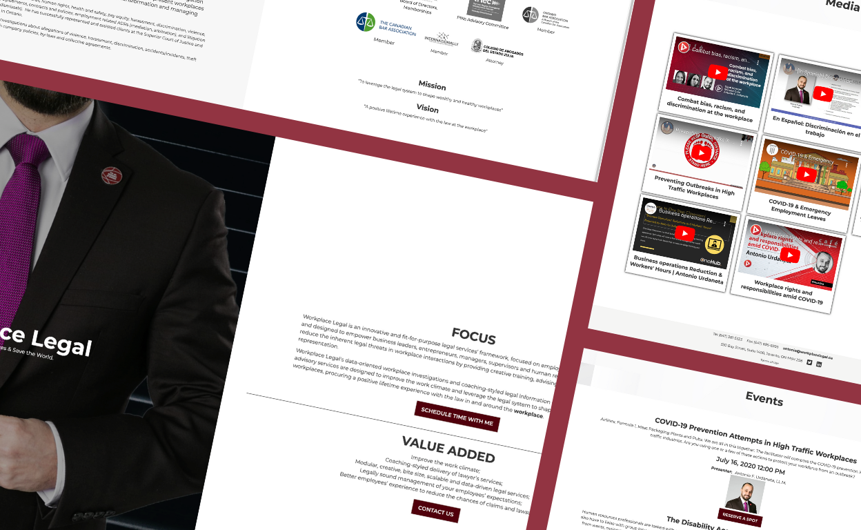 A legal private practice website mockup